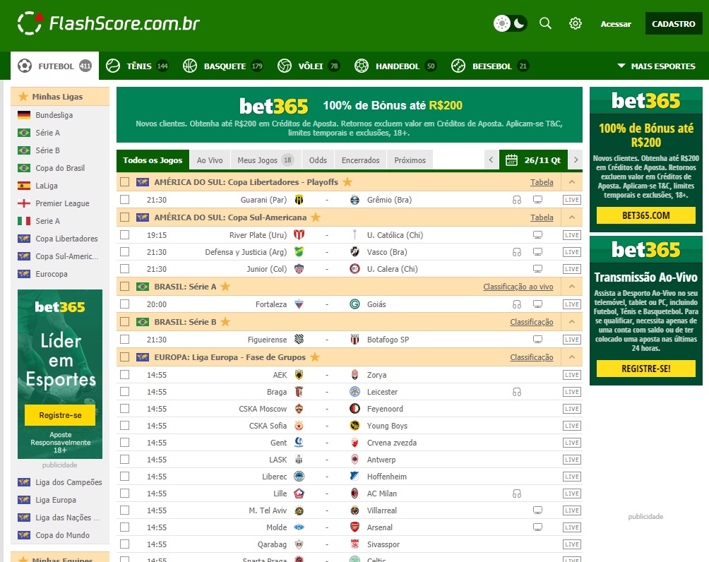 FlashScore Brasil: como acompanhar jogos de futebol em tempo real